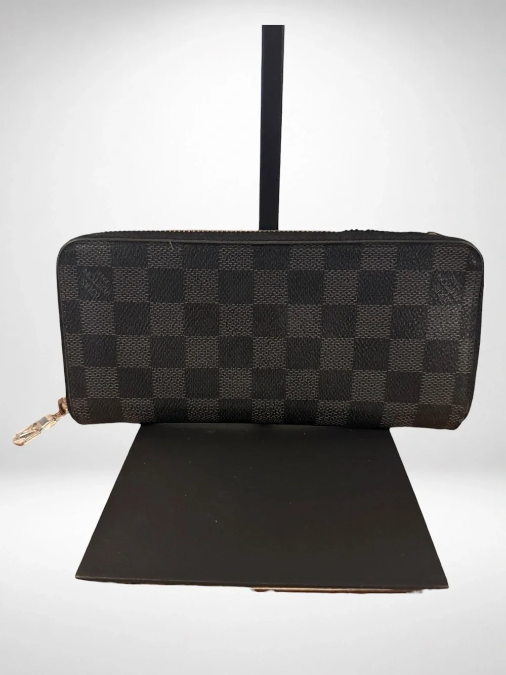 Louis Vuitton Damier Graphite Zip Around Long Wallet Black Gray Made in Spain